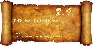 Rába Izidóra névjegykártya
